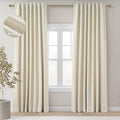 Topfinel Cream Black Out Curtains 96 Inch Long, 100% Blackout Thermal Insulated by Topfinel