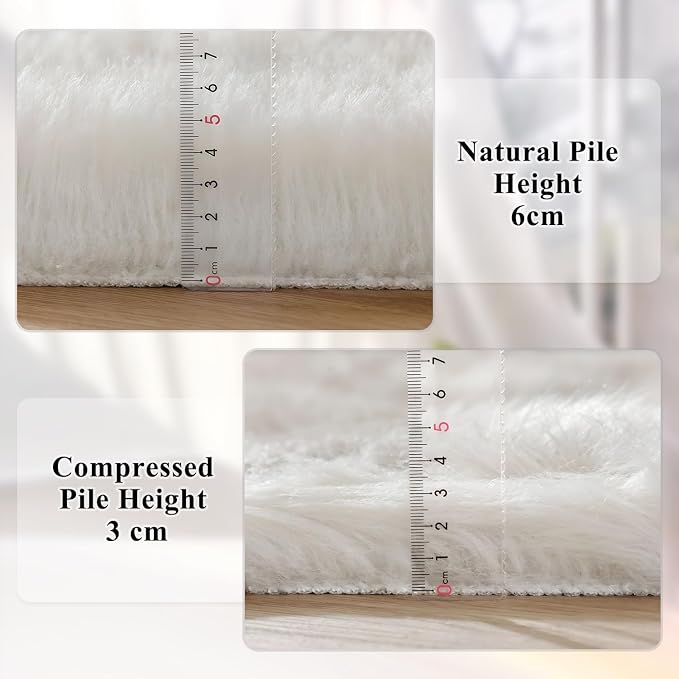 ORINOVA White Fluffy 5x7 Washable Area Rugs - Image 4