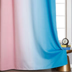 Pink and Blue Blackout Curtains 84 Inches Long, Ombre and Wave Line Pattern - Image 6