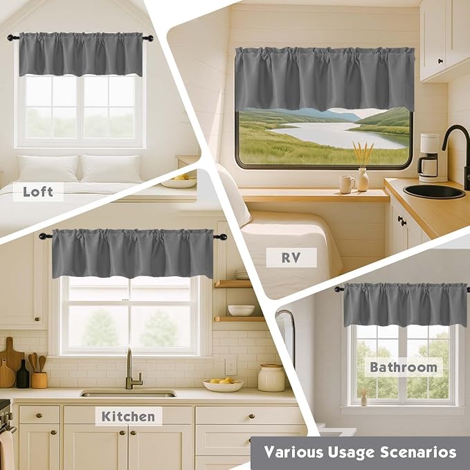 Chyhomenyc Blackout Valances for Windows, Short Window Valance Curtains for - Image 7