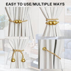 2 Pack Magnetic Curtain Tiebacks Modern Handmade Rope Curtain Tie Backs - Image 4