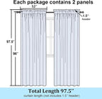 Simplebrand Semi Sheer Charcoal Grey Curtains 96 Inches Long 2 Panels, Light - Image 2