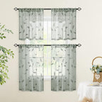 HOMEIDEAS Sage Green Sheer Kitchen Curtains 30 X 36 Inch Length 2 Panels - Image 5