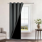 Yakamok 100% Blackout Curtains 96 Inches Long, 2 Thick Layers Heat and Full by Yakamok