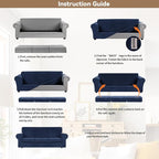 WEERRW 4 Pieces Velvet High Stretch Couch Covers - Image 6