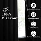 NICETOWN 100% Blackout Off White Curtains - Image 3