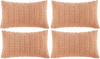 Fancy Homi 4 Packs Peach Decorative Throw Pillow Covers 16x24 Inch by Fancy+Homi