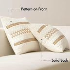 MIULEE Set of 2 Neutral Boho Decorative Pillow Covers 16x16 Inch Farmhouse - Image 6