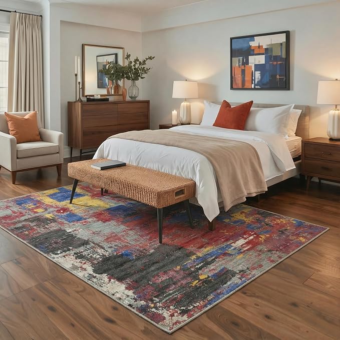 BEIMO Area Rugs 5x7 for Living Room Bedroom, Modern Abstract Machine Washable - Image 3