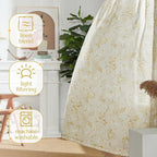 jinchan Floral Curtains 96 Inches Long Mustard Yellow Flower Linen Farmhouse - Image 7