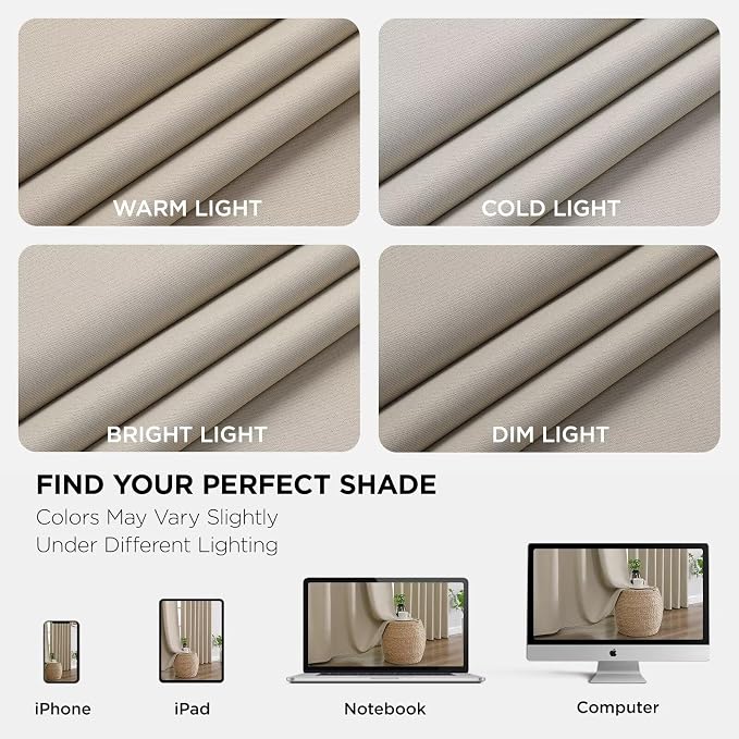 Joydeco Blackout Curtains 108 Inches Long 2 Panels Set, Thermal Insulated Long - Image 5