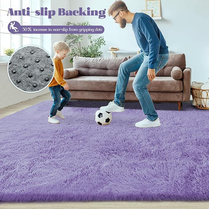 8x10 Area Rugs for Living Room: Fluffy Shag Soft Washable Rug Large Fuzzy Plush - Image 7