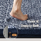 48x24 Long Bathroom Rugs Washable Non Slip, Dark Blue Bath Mat - Image 4