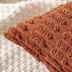 MIULEE Pack of 2 Dark Rust Corduroy Decorative Pillow Covers 20x20 Inch Soft - Image 4