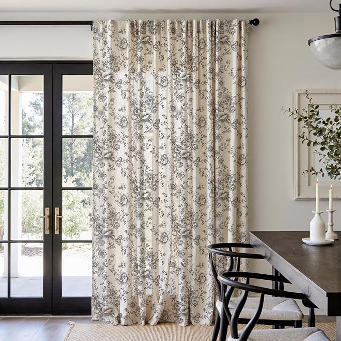 jinchan Linen Floral Curtains Extra Wide - Image 5