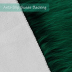 duduta Emerald Green Faux Fur Rug 3x5 ft, Fluffy Shag Rectangular Sheepskin Rug - Image 3