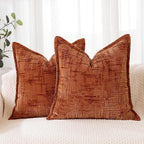 HPUK Fall Chenille Soft Throw Pillow Covers 18x18 Set of 2, Accent Cushion by HPUK