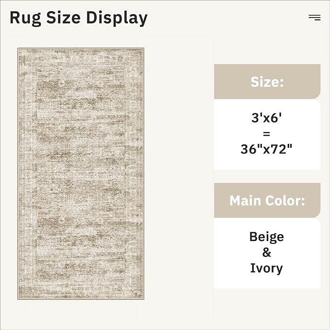Runner Rug 3x6 Washable Non-Slip Kitchen Runner Rugs - Image 5