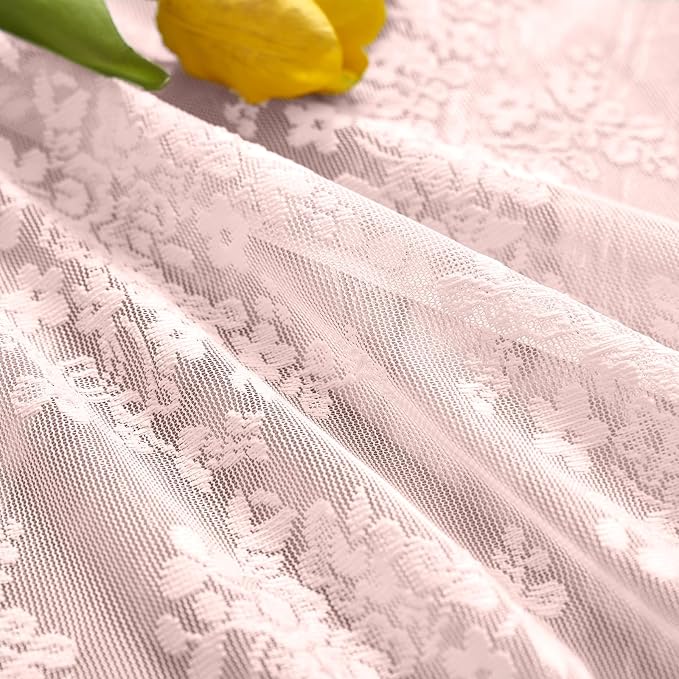YJ YANJUN Vintage Lace Curtains 30 inch Length 2 Panels - Image 4