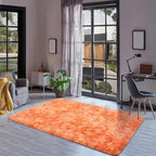 Goideal Fluffy Rug for Bedroom Living Room, 3x5 Orange Area Rugs, Faux Fur Shag - Image 4