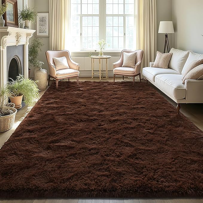 LOCHAS Ultra Soft Indoor Modern Area Rugs 9x12 Fluffy Living Room Carpets by LOCHAS