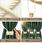 Hion Magnetic Curtain Tiebacks Beige 6 Pack, Curtain Tiebacks Buckles Holdbacks - Image 3