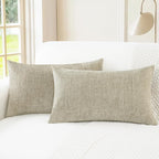 CaliTime Throw Pillow Covers Decorative 12 X 20 Inches Pack of 2 Cozy Chenille by CaliTime