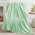 KMUSET Sage Green Fleece Throw Blanket by COZYBLANKETHappyHomeLife