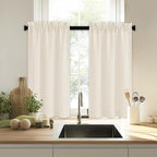 RYB HOME Kitchen Curtains, 30 inches Long Linen Rod Pocket Semi Sheer Cuartins - Image 7