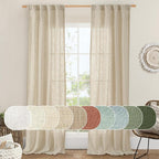 LAMIT Light Filtering Linen Curtains 84 inches Long by LAMIT