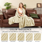 inhand Camel Throw Blanket for Couch, Super Soft Flannel Blanket Throw Size All - Image 5