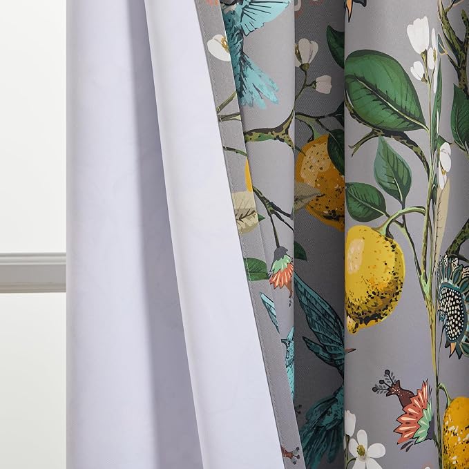 Topfinel Kitchen Curtains 45 Inch Length Gray Vintage Blackout Curtains - Image 7