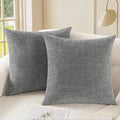 CaliTime Throw Pillow Covers Decorative 20 X 20 Inches Pack of 2 Cozy Chenille by CaliTime