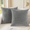 CaliTime Throw Pillow Covers Decorative 26 X 26 Inches Pack of 2 Cozy Chenille by CaliTime
