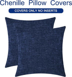 CaliTime Throw Pillow Covers Decorative 18 X 18 Inches Pack of 2 Cozy Chenille - Image 6