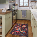 Floral Rug for Entryway, 2X3 Washable Kitchen Mat Ultra-Thin Soft, Non-Slip - Image 3