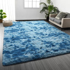 Deerhoo Large Shag Area Rugs 8 x 10, Tie-Dyed Plush Fuzzy Rugs by Deerhoo