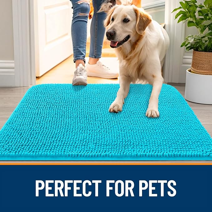 OLANLY Dog Door Mat for Muddy Paws 34x21, Absorbs Moisture and Dirt, Absorbent - Image 6