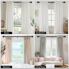 Long Black Curtain Rod, Heavy Duty 1 Inch Decorative Curtain Rods - Image 2