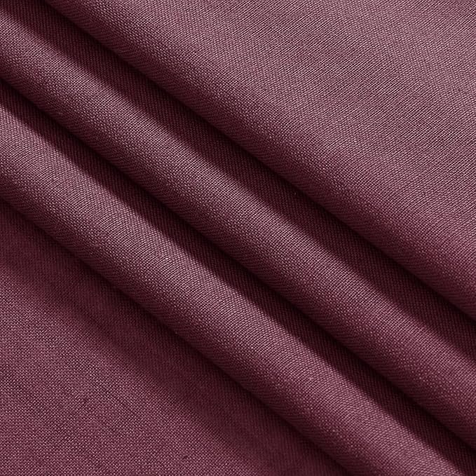 Nanspring Burgundy Linen 144 Inch Curtains - Image 9