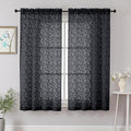 Chyhomenyc Black Sheer Curtains 63 Inch Length 2 Panels Set, Light Filtering by Chyhomenyc