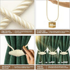 Hion Magnetic Curtain Tiebacks Beige 2pcs, Curtain Tiebacks Buckles Holdbacks - Image 4