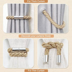 NICEEC 4 Pack Strong Magnetic Curtain Tiebacks Modern Simple Style Drape Tie - Image 6