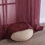OVZME Burgundy Sheer Curtains 84 Inches Long 2 Panels Set, Light Filtering - Image 6