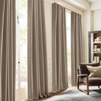 RYB HOME 100% Blackout Flax Linen Curtains, UV Protection Drapes - Image 2