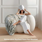 Ultra Soft Cozy Faux Fur Throw Blanket, Fuzzy Plush Thick Fur Blanket, Oversize - Image 2