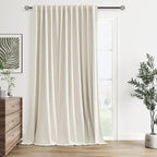 Guken Cream 100% Blackout Curtains 100 Inch Wide by 120 Inch by Guken