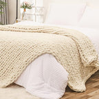 Bigacogo Chunky Knit Throw Blanket by Bigacogo