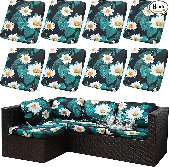 Outdoor Cushion Covers Set, Replacement by SUKAIKEQA