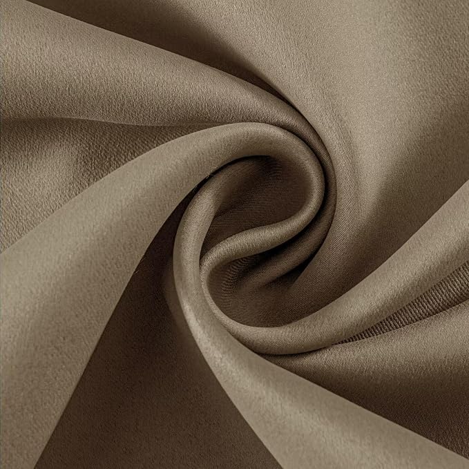 Joydeco Khaki Custom Solid Single Blackout Curtain - Image 3